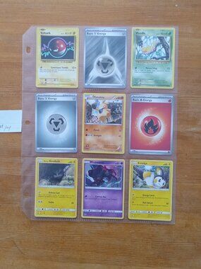 Assorted Pokemon cards in sleeves 18 in total